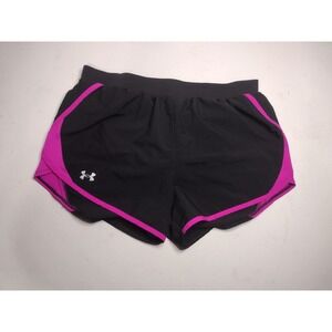 Under Armour Women Black Pink Heatgear Running Shorts‎ Loose Fit Size M